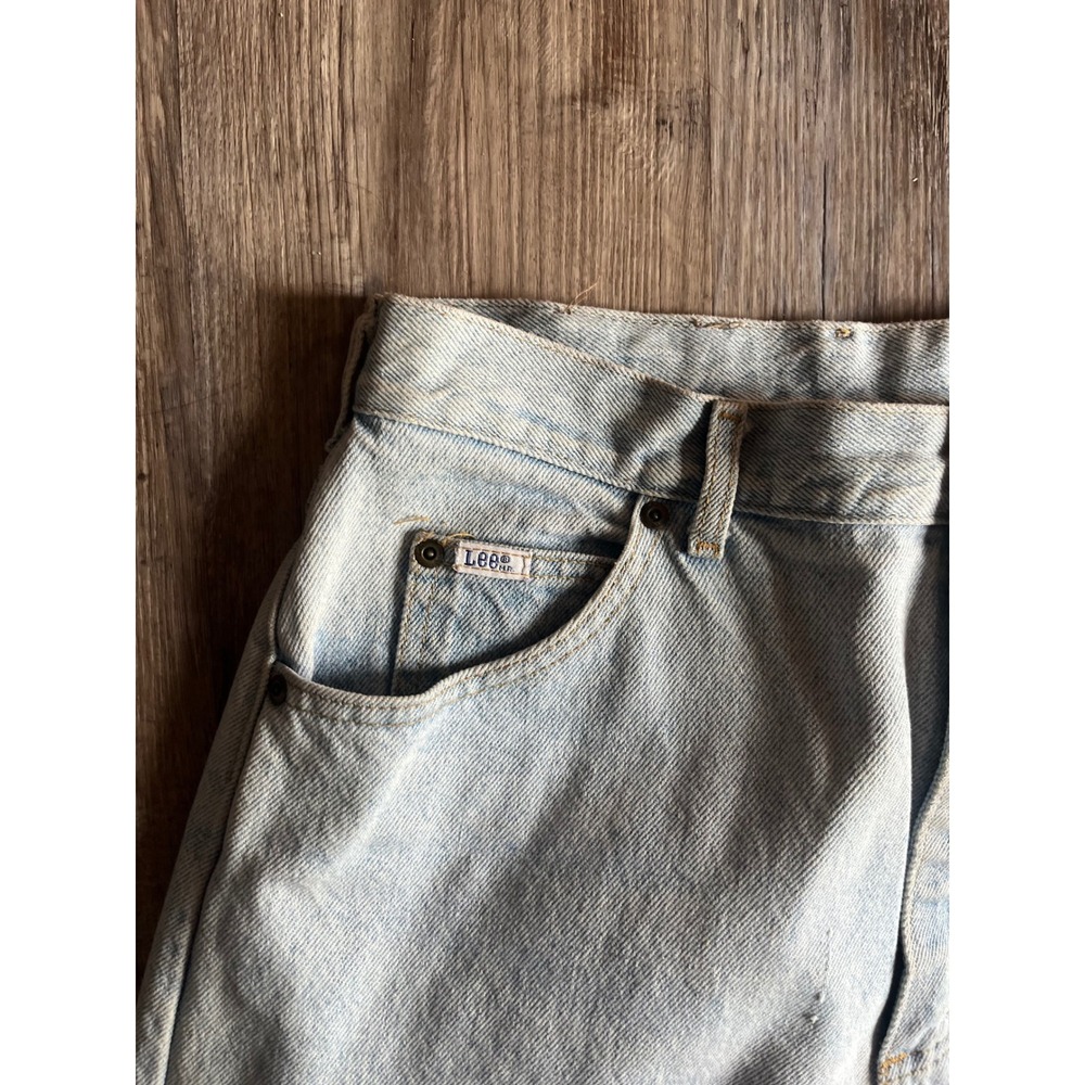 Vintage Lee Light Wash High Waisted Tapered Leg Jeans Made in USA Mens 14 Med - Picture 2 of 6